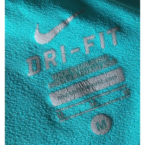 Nike Running Shorts Women's Size Medium Cyan Blue Dri Fit Geometric Stretch - Picture 5 of 6